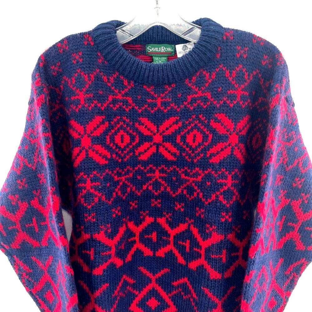 Vintage Savile Row 100% new wool fair isle men’s women’s sweater